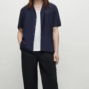 All Saints Underground Logo Relaxed Fit Shirt - Ink Navy